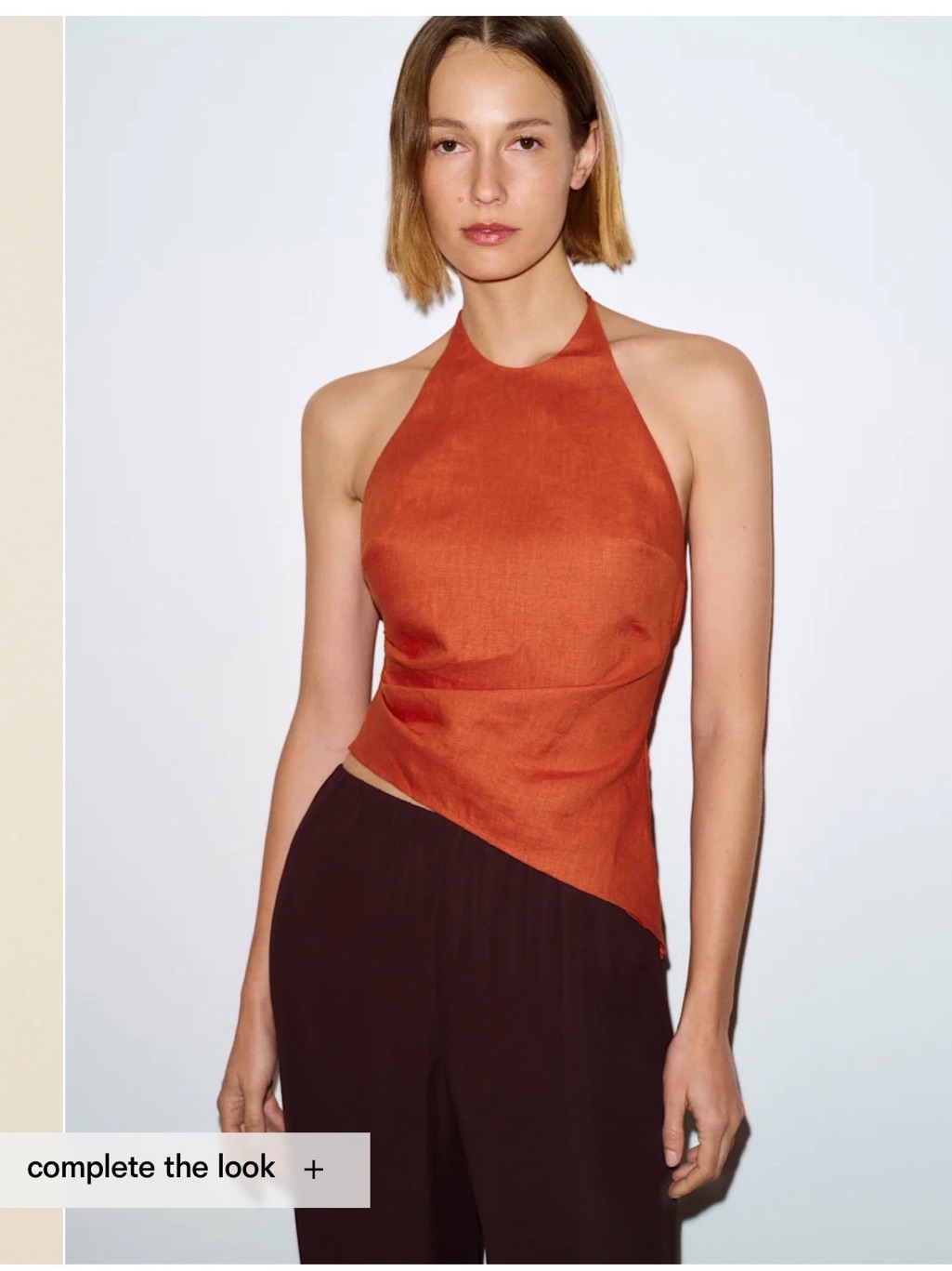 Reformation Rust Halter Asymmetric Top